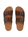 Mens Arizona Brown Leather Slippers