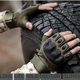 Non-Slip Half Finger Rubber Knuckle Motorcycle Gloves